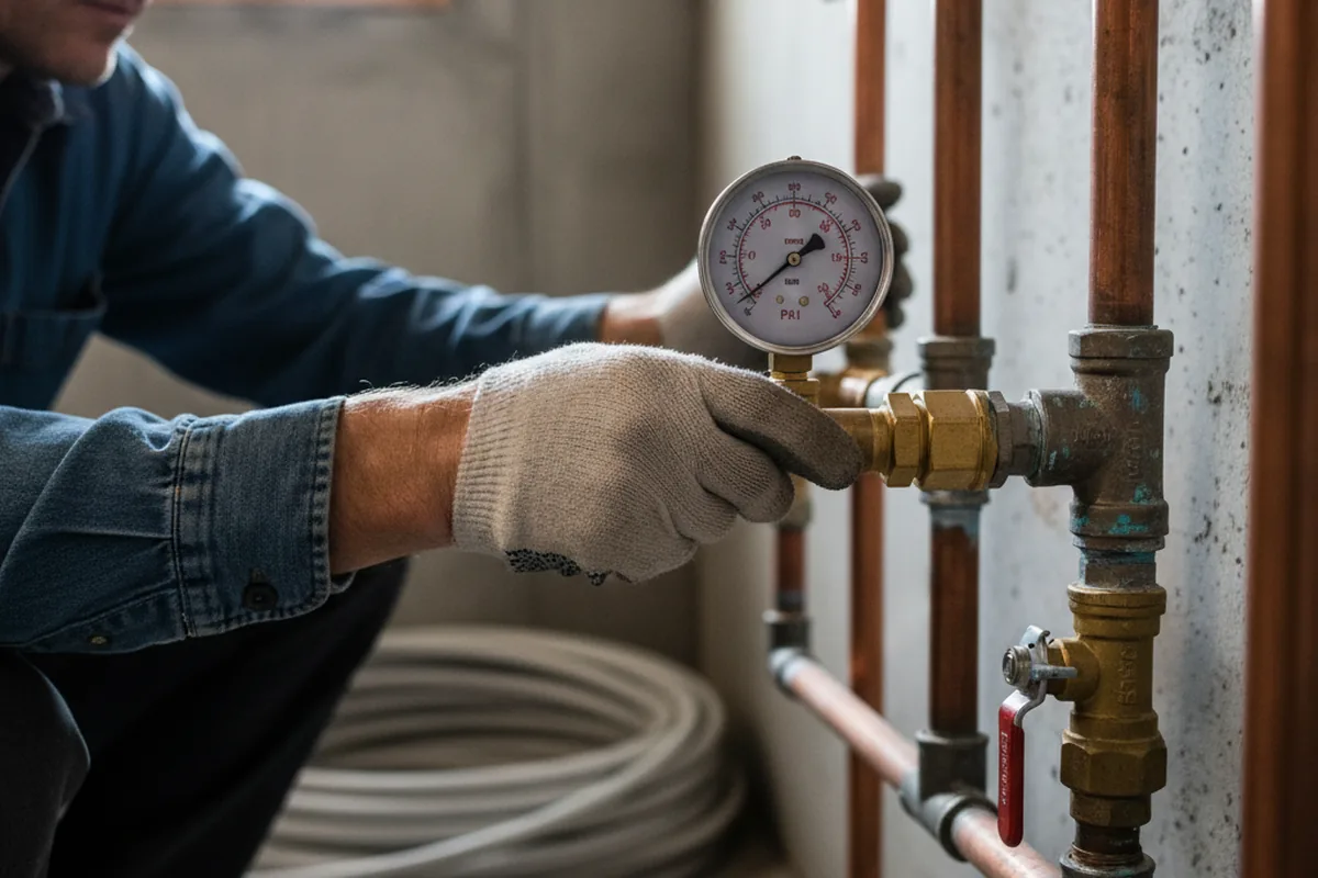 Pressure testing a repaired line during Water Line Repair in Wautoma